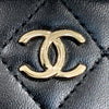 CHANEL 香奈兒 MINI VANITY 迷你珍珠鏈條化妝箱包 皮革 黑色 淺金釦