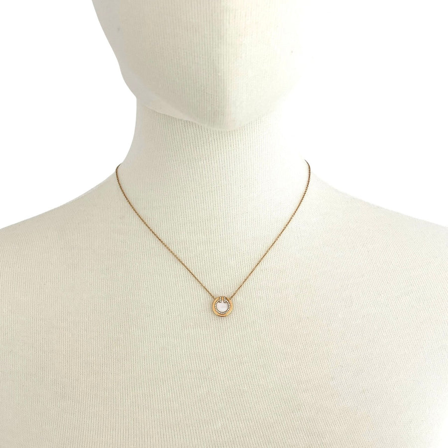 TIFFANY&CO. 蒂芬尼 T CIRCLE 白貝母鑽石項鍊 K18PG