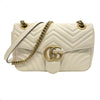 GUCCI 古馳 443497  GG MARMONT 山型紋肩背包 皮革 白色 金釦