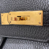HERMES 愛馬仕 柏金包 手提包  BIRKIN35 皮革 黑 金釦