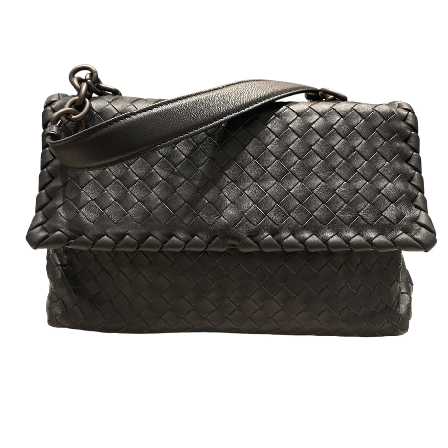 BOTTEGA VENETA 葆蝶嘉 OLIMPIA手提包 牛皮 黑色 黑釦