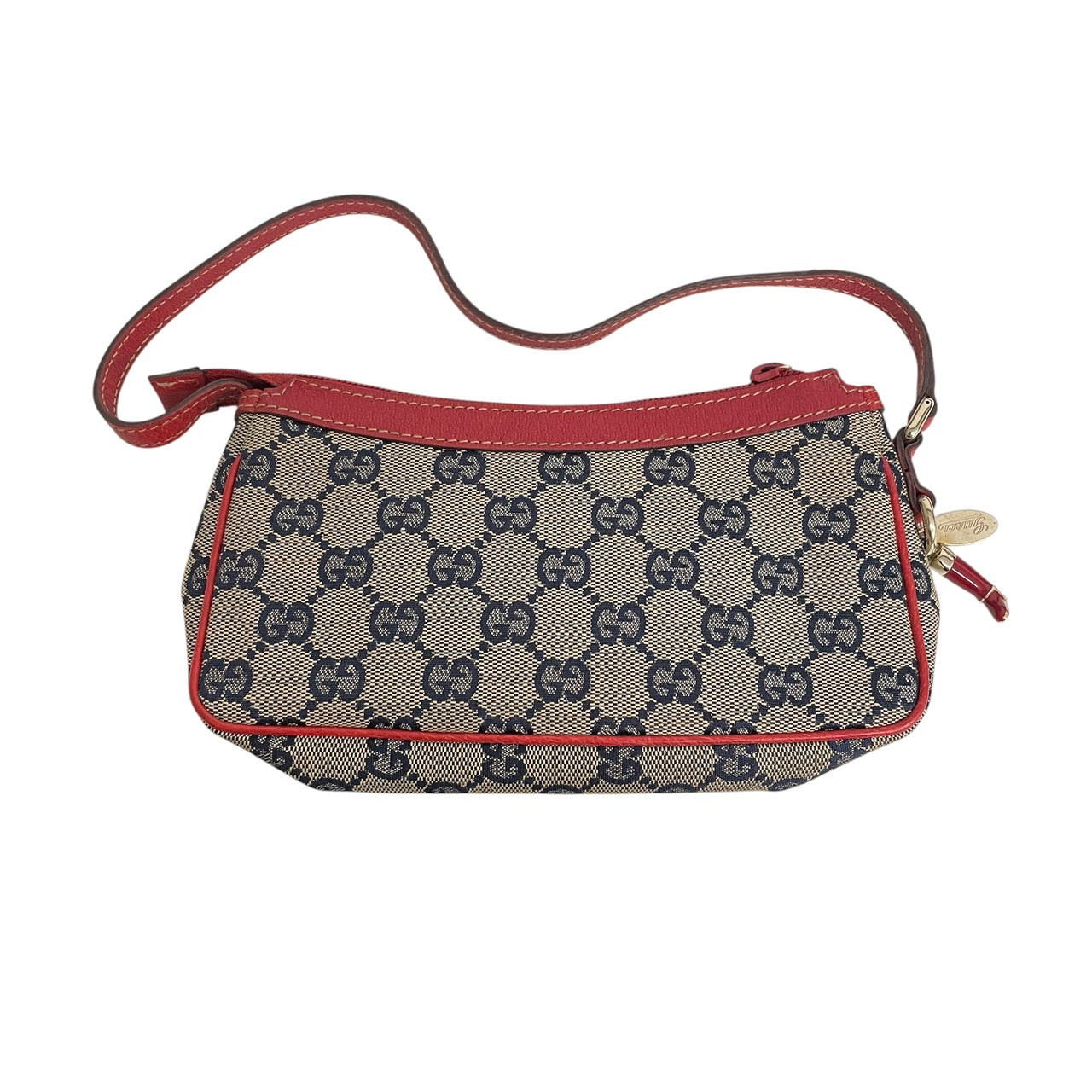 GUCCI 古馳 154432 麻將包 帆布 老花 紅色/深藍色