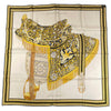 HERMES 愛馬仕 CARRE 90 SELLE DES STEPPES 馬鞍絲巾 絲綢 黃色系
