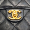 CHANEL 香奈兒 Ado 荔枝牛皮 背包 黑色 金釦