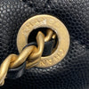 CHANEL 香奈兒 Ado 荔枝牛皮 背包 黑色 金釦