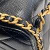 CHANEL 香奈兒 Ado 荔枝牛皮 背包 黑色 金釦