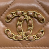 CHANEL 香奈兒 CHANEL19 羊皮 卡片夾 奶茶色 金釦