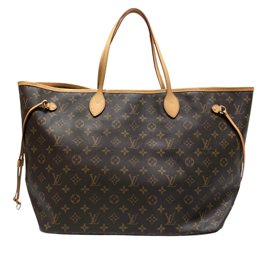 LOUIS VUITTON 路易威登 M40990 NEVERFULL GM 大號老花手提肩背包 PVC帆布 棕色 金釦