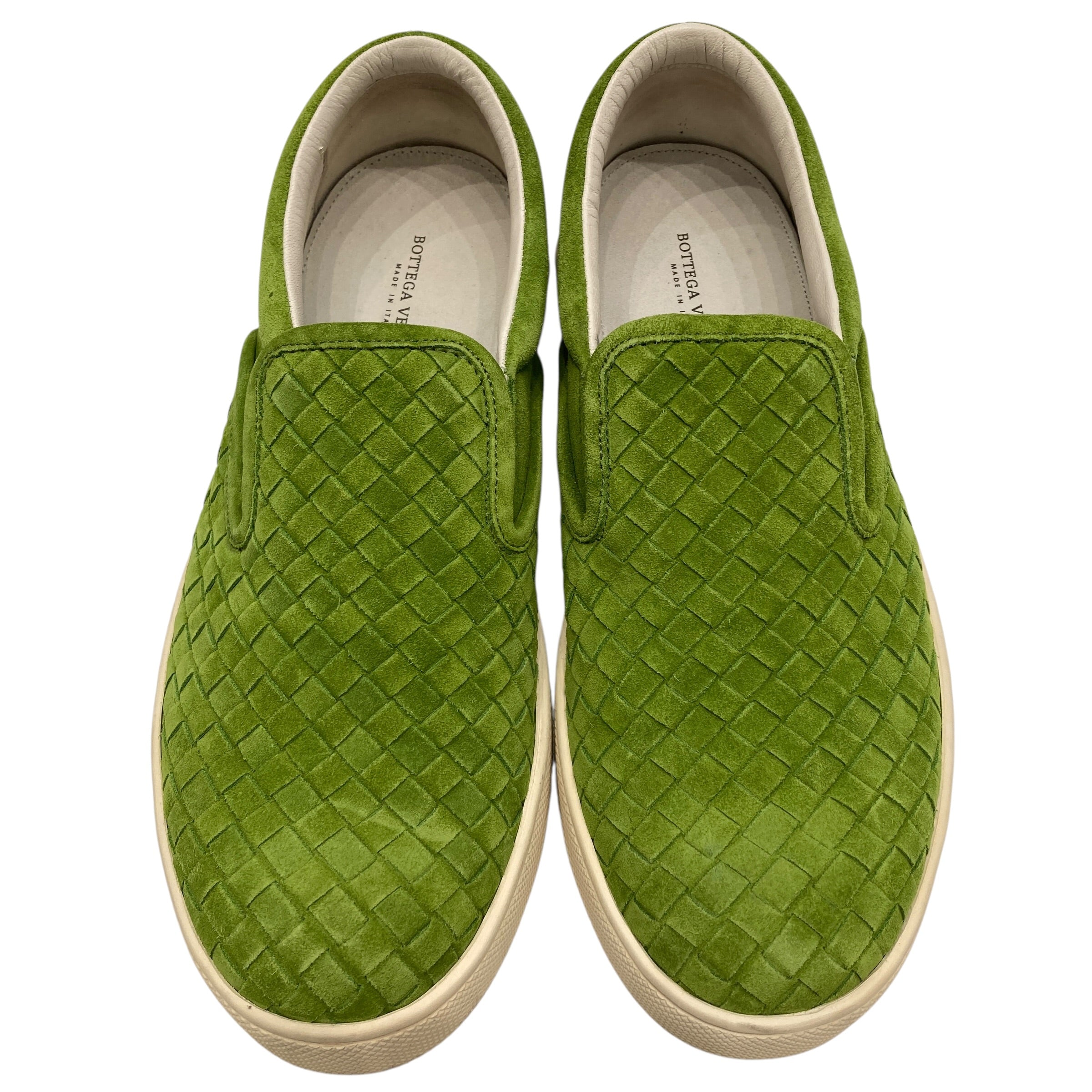 BOTTEGA VENETA 寶緹嘉 編織麂皮懶人鞋  綠色 40