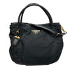 PRADA 普拉達 TESSUTO SAFFIANO 2-WAY TOTE BAG 手提肩背兩用包 尼龍 黑色 金釦