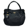 PRADA 普拉達 TESSUTO SAFFIANO 2-WAY TOTE BAG 手提肩背兩用包 尼龍 黑色 金釦