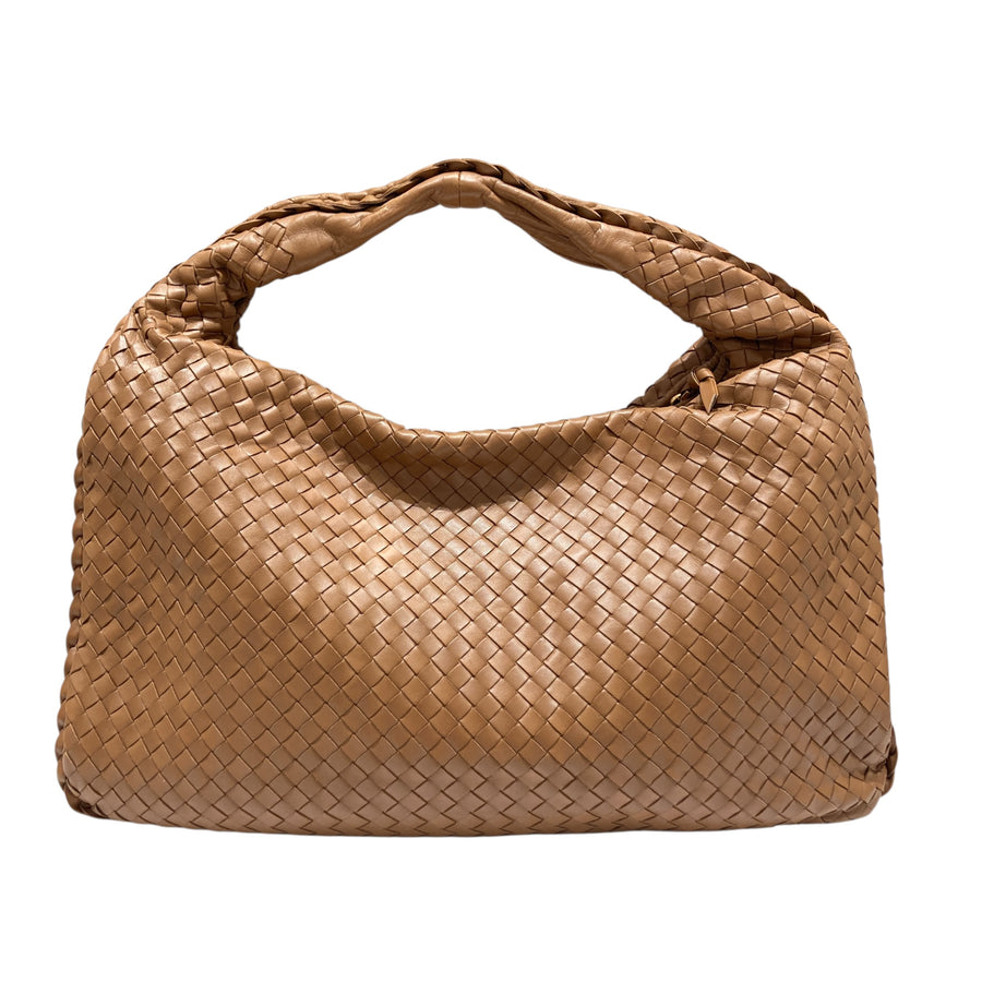 BOTTEGA VENETA 葆蝶嘉 INTRECCIATO VENETA MEDIUM HOBO BAG 中號編織肩背手提包 牛皮 金棕色 金釦