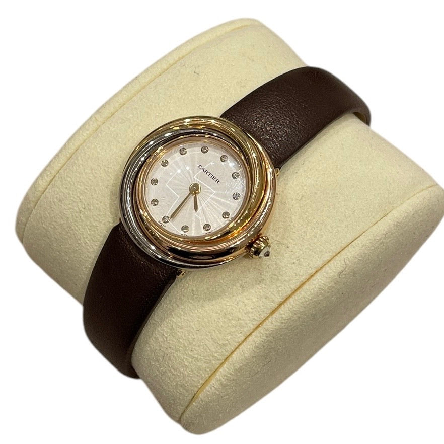 CARTIER 卡地亞 W6000156 TRINITY 鑽石石英腕錶 K18PG/YG/WG 27mm