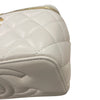 CHANEL 香奈兒 VANITY CASE 長型化妝鍊帶包 羊皮 白色 金釦