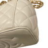 CHANEL 香奈兒 VANITY CASE 長型化妝鍊帶包 羊皮 白色 金釦