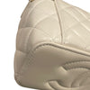 CHANEL 香奈兒 VANITY CASE 長型化妝鍊帶包 羊皮 白色 金釦