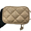SAINT LAURENT 聖羅蘭 80'S VANITY BAG 魚子醬皮 斜背包 奶茶色 金釦