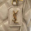 SAINT LAURENT 聖羅蘭 80'S VANITY BAG 魚子醬皮 斜背包 奶茶色 金釦