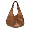 BOTTEGA VENETA 葆蝶嘉 INTRECCIATO MEDIUM CAMPANA SHOULDER BAG 中號編織坎帕納包 牛皮 金棕色 黑釦