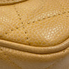 CHANEL 香奈兒 A22476 Pre-Owned 2003 CC 荔枝牛皮 肩背包 奶茶色 金釦