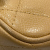 CHANEL 香奈兒 A22476 Pre-Owned 2003 CC 荔枝牛皮 肩背包 奶茶色 金釦