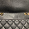 CHANEL 香奈兒 MATELASSE JUMBO CF30 單層口蓋包 荔枝牛皮 黑色 金釦