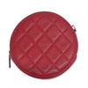 CHANEL 香奈兒 AP0245 MATELASSE ROUND MINI 圓餅包 荔枝皮 紅色 金釦