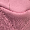 CHANEL 香奈兒 肩背包 心形調節釦 CF18 荔枝牛皮 粉色 金釦