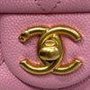 CHANEL 香奈兒 肩背包 心形調節釦 CF18 荔枝牛皮 粉色 金釦
