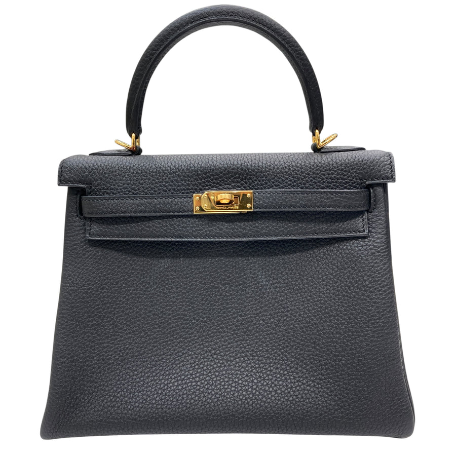 HERMES 愛馬仕 KELLY 25 TOGO 黑色 金釦