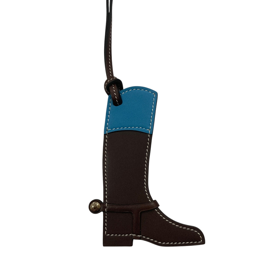 HERMES 愛馬仕 Paddock Botte 皮革 吊飾 雙色