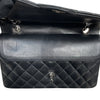CHANEL 香奈兒 MATELASSE CF25 經典口蓋包 25公分 羊皮 黑色 銀釦