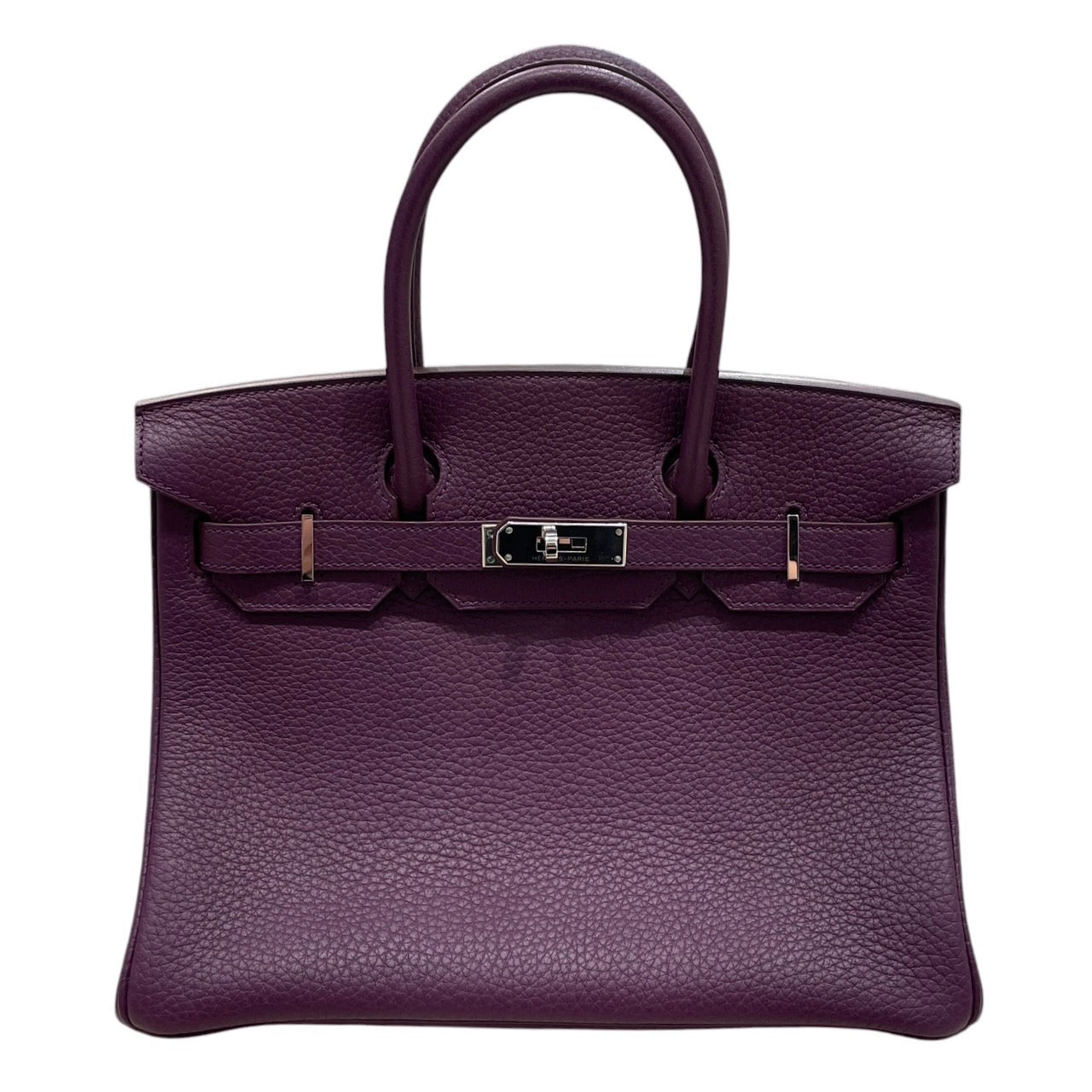 HERMES 愛馬仕 BIRKIN 30 柏金包 紫色 銀釦
