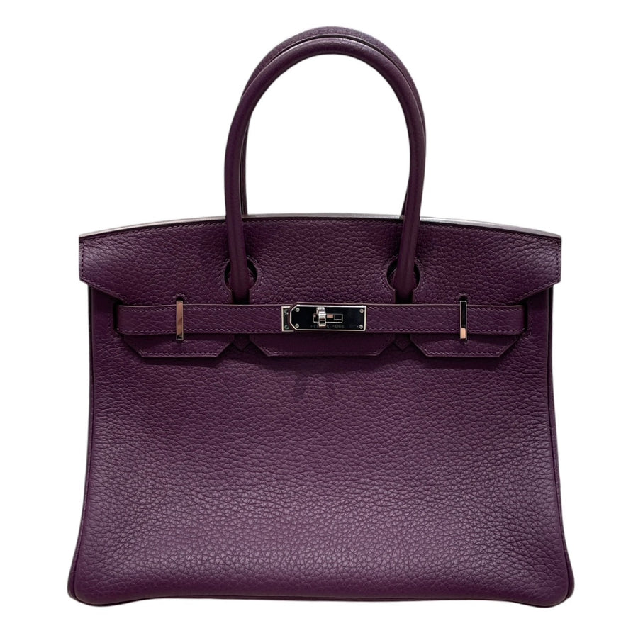 HERMES 愛馬仕 BIRKIN 30 柏金包 紫色 銀釦