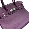 HERMES 愛馬仕 BIRKIN 30 柏金包 紫色 銀釦