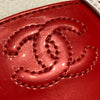 CHANEL 香奈兒 雙色芭蕾平底鞋  白色 紅色圓頭漆皮雙C 36