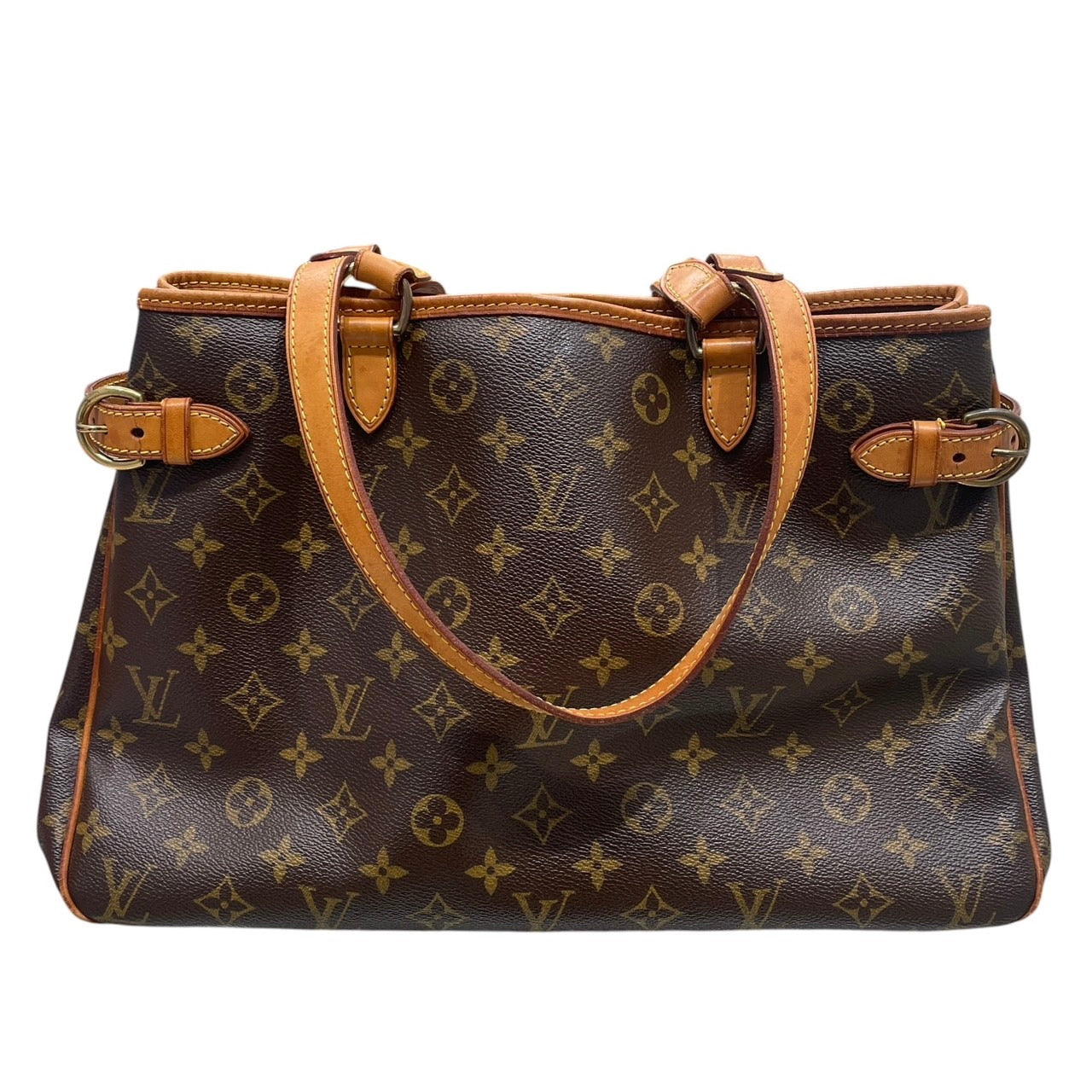 LOUIS VUITTON 路易威登 M51154 BATIGNOLLES HORIZONTAL 老花肩背包 PVC帆布 老花 棕色 金釦