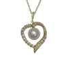 MIKIMOTO 御本木 AKOYA PEARL DIAMOND HEART MOTIF NECKLACE 鏤空心形珍珠鑽石項鍊 K18金 珍珠