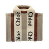 CHLOE 克羅伊 WOOHDY 2 WAY BAG 小號肩背手提兩用包 帆布/小牛皮 淺褐色 銀釦