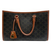 CELINE 賽琳 MINI HORIZONTAL CABAS 兩用托特包 PVC帆布 棕色 金釦