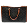 CELINE 賽琳 MINI HORIZONTAL CABAS 兩用托特包 PVC帆布 棕色 金釦