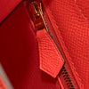 HERMES 愛馬仕 KELLY 28 外縫 Z刻 皮革 手提包 橘紅色 金釦