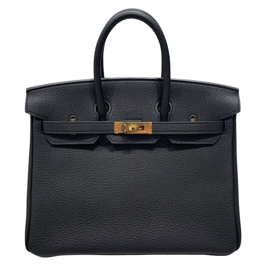 HERMES 愛馬仕 BIRKIN 25 柏金包 TOGO皮 黑色 金釦