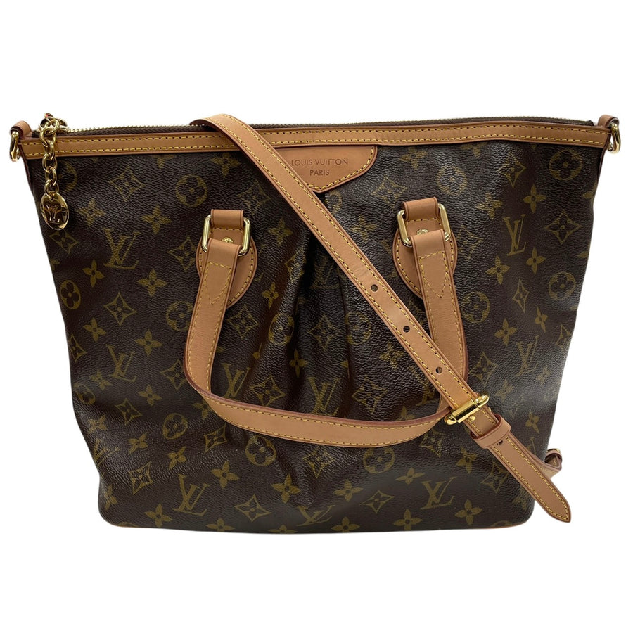 LOUIS VUITTON 路易威登 M40145  PALERMO PM 兩用托特包 PVC帆布 老花 棕色 金釦