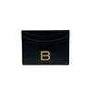 BALENCIAGA 巴黎世家 HOURGLASS CARD HOLDER 沙漏系列卡夾 亮面牛皮 黑色 金釦