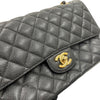 CHANEL 香奈兒 MATELASSE CF25 肩背包 荔枝牛皮 黑色 金釦