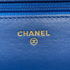CHANEL 香奈兒 側背包 WOC 羊皮 藍色 金釦
