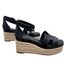 HERMES 愛馬仕 SEMELLE CUIR 楔型涼鞋 黑色 38碼