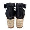 HERMES 愛馬仕 SEMELLE CUIR 楔型涼鞋 黑色 38碼