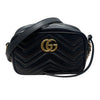 GUCCI 古馳 448065 GG MARMONT 肩背包 皮革 黑色 金釦 小號